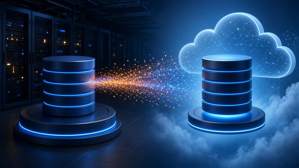 Data moving securely between on-premises and cloud database platforms